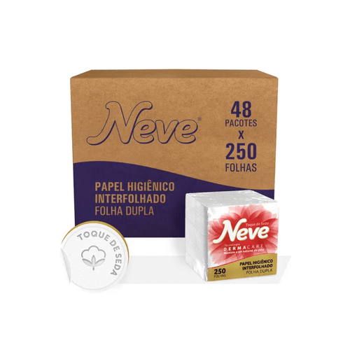 Papel Higiênico Interfolhado Folha Dupla com 12.000 unidades Neve