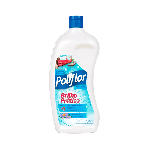 Cera Líquida Incolor Brilho Prático Promocional 750ml Poliflor