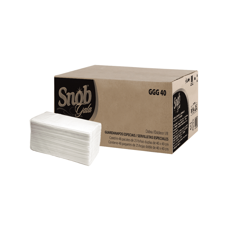 Guardanapo Grande Folha Dupla Gala 40x40 com 1.200 unidades Snob 119071