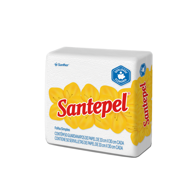 Guardanapo Grande Folha Simples GST23 33x30 com 50 Unidades Santepel 101186