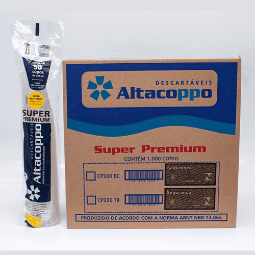 Copo Descartável Transparente Super Premium 20x50x330ml Altacoppo