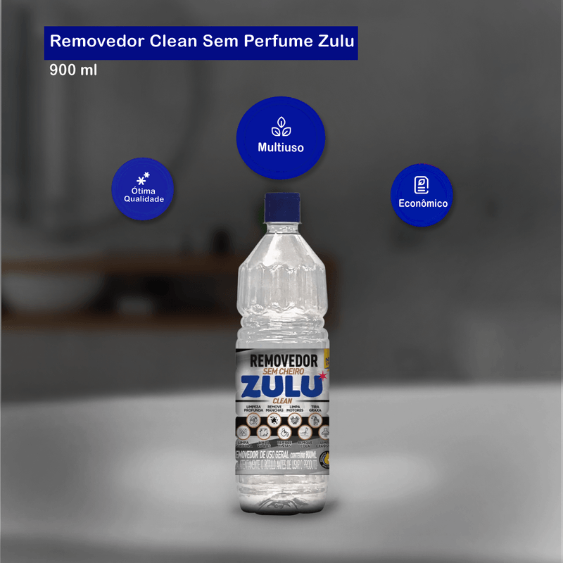 REMOVEDOR CLEAN SEM PERFUME 900ML ZULU - Braslimpo