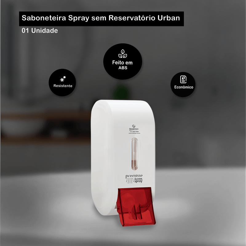 Saboneteira Spray sem Reservatorio Branca 400ml Premisse 105945