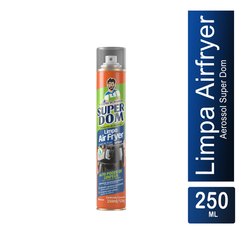 Limpa Air Fryer Aerossol 250ml Super Dom