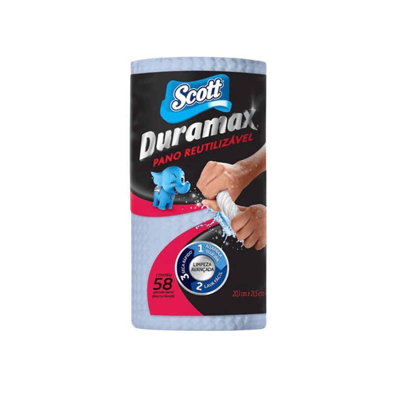 Pano Multiuso Azul 20,1cm x 21,5cm com 58un Duramax Scott 105546