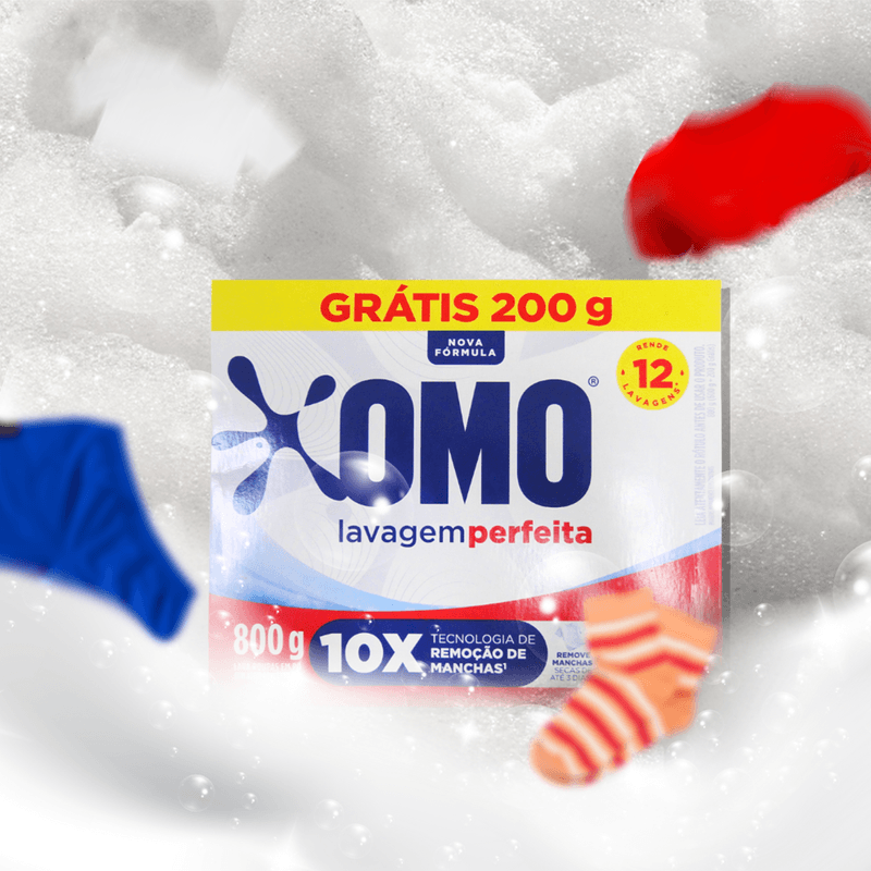 Lava-Roupas em Po Perfumado Limpeza e Cuidado 800g Omo 103244