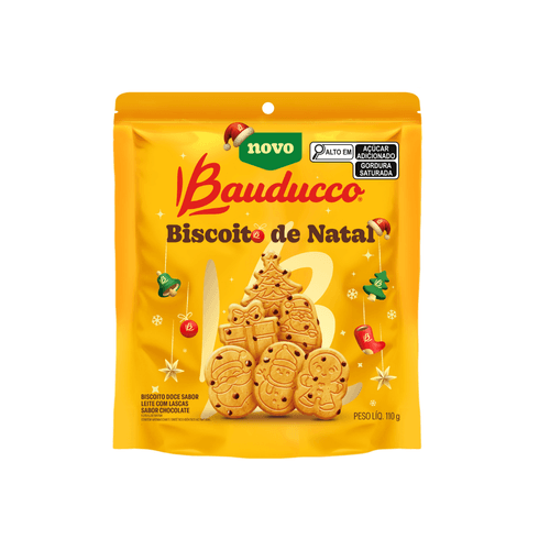 Biscoito Natalino Leite com Chocolate 110g Bauducco