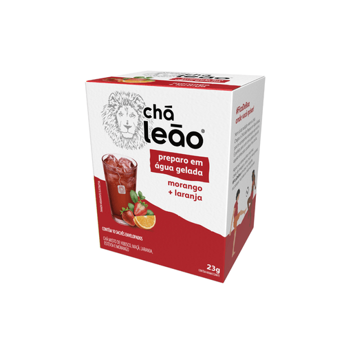 Chá Gelado Morango e Laranja 10x2,3g Leão