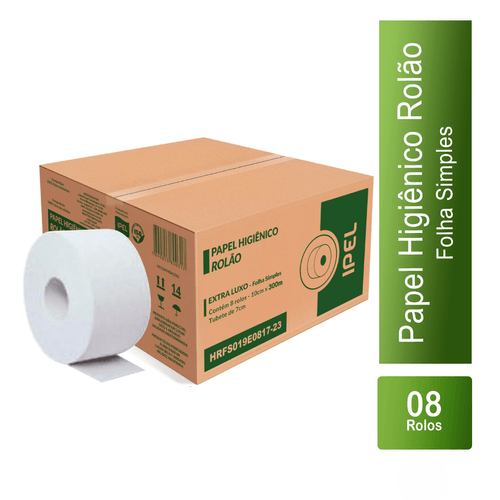 Papel Higiênico Rolão Folha Simples Extra Luxo 8x300m Ipel