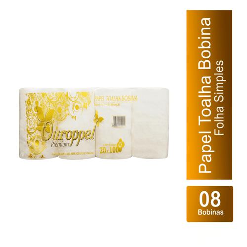 Papel Toalha Bobina Premium 8x100m Ouroppel