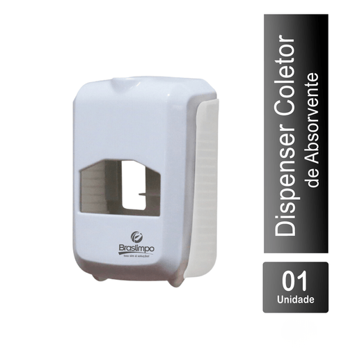 Dispenser Coletor de Absorvente Branco Cristal Elisa Plus com Logo Braslimpo