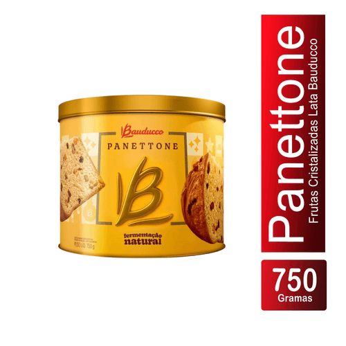 Panettone Frutas Lata 750g Bauducco
