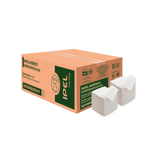 Papel Higiênico Interfolhado Folha Dupla com 8.000 Folhas Ipel