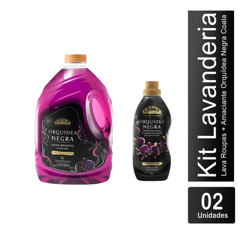 Kit Lava Roupas Líquido Orquídea Negra 3L Coala + Amaciante Orquídea Negra 1L Coala
