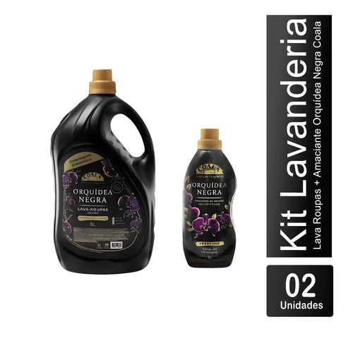 Kit Lava Roupas Líquido Orquídea Negra 5L Coala + Amaciante Orquídea Negra 1L Coala