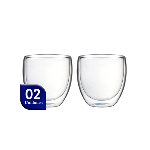 Kit 02 Copos de Vidro Borossilicato 80ml Nobre