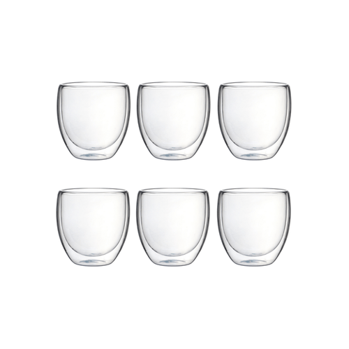 Kit 06 Copos de Vidro Borossilicato 80ml Nobre