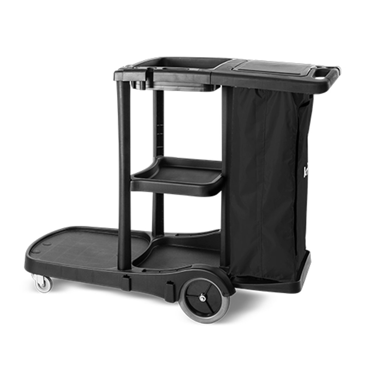 Carro Funcional Alta Capacidade com Tampa E Bolsa Ziper Preto Kunber