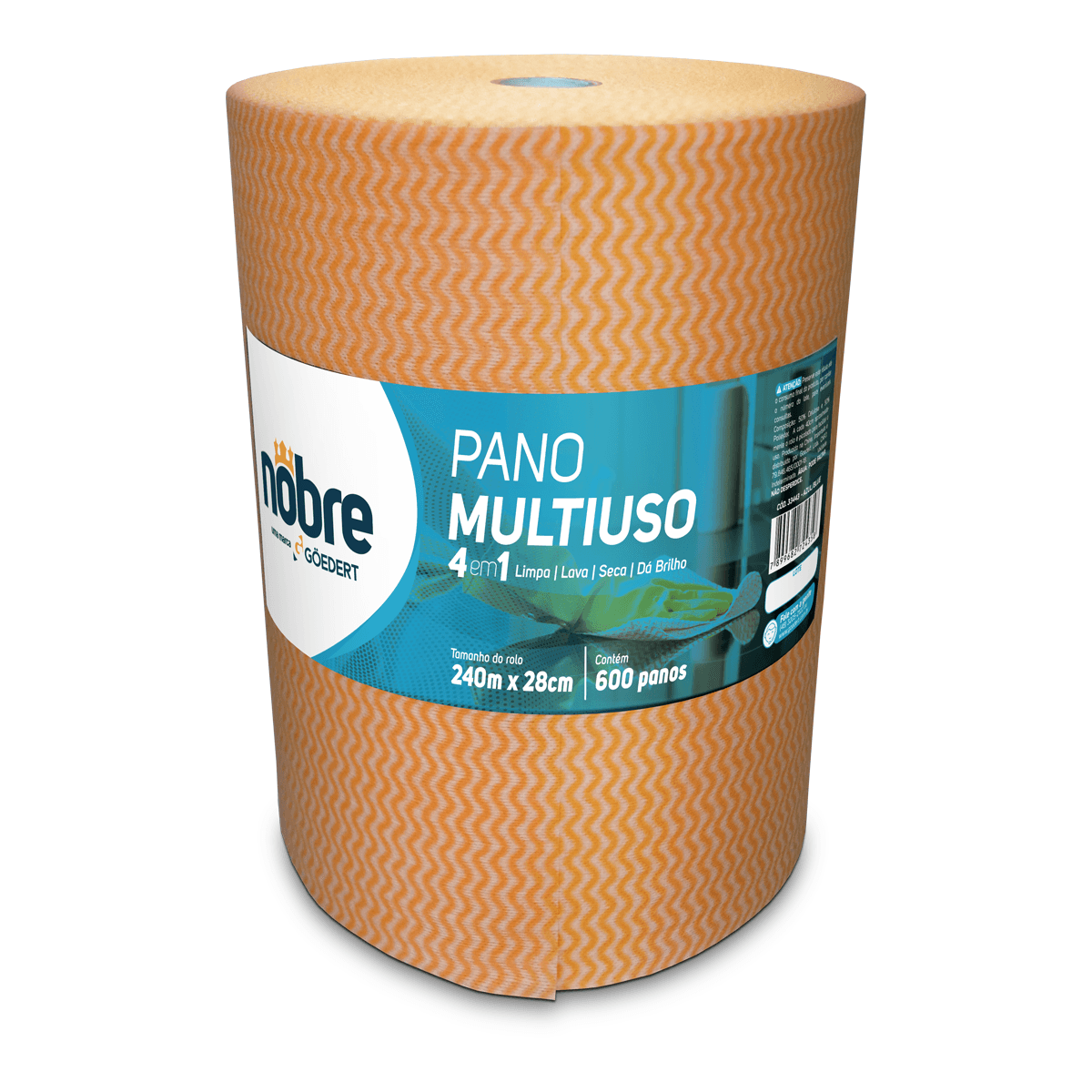 Pano Multiuso Bobina Laranja 28cmx240m Nobre