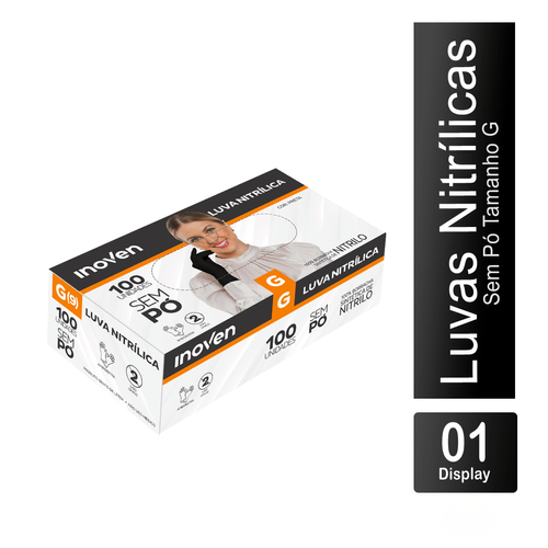 Luva Nitrílica Sem Pó G CA 46975 100 Unidades Inoven