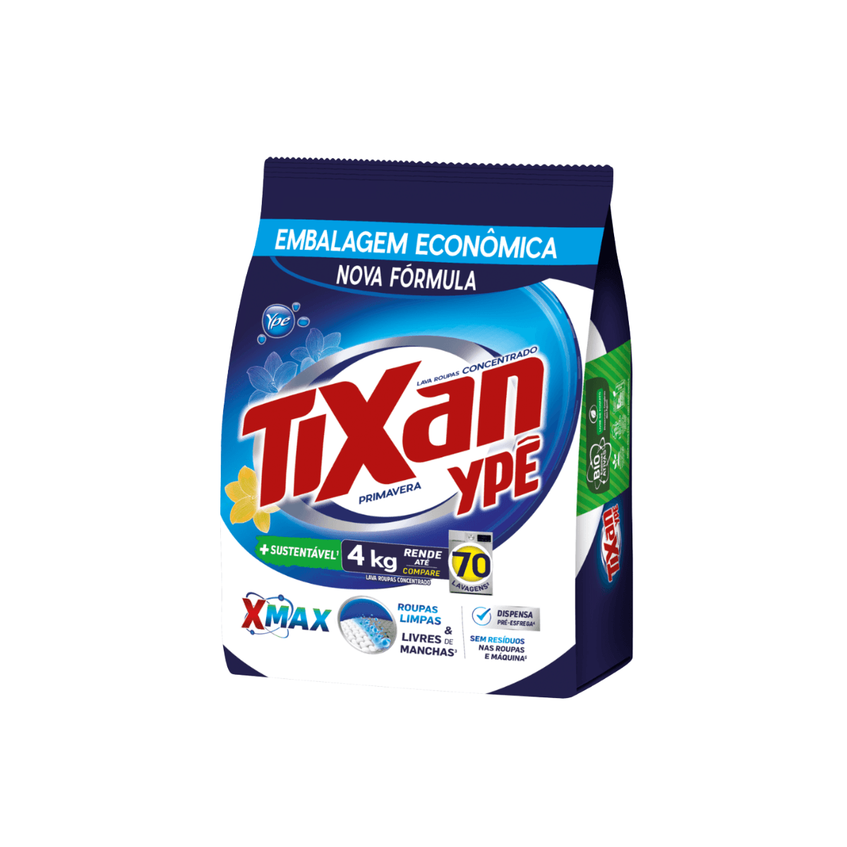 Lava Roupas em Pó Concentrado Primavera 4kg Tixan Ypê