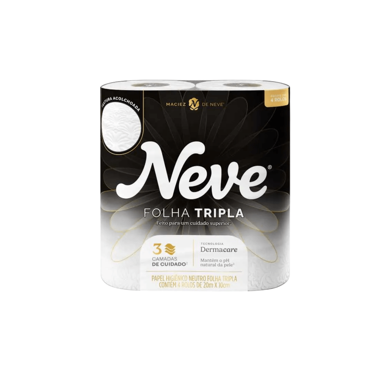 Papel Higiênico Folha Tripla 20m com 4 rolos Neve