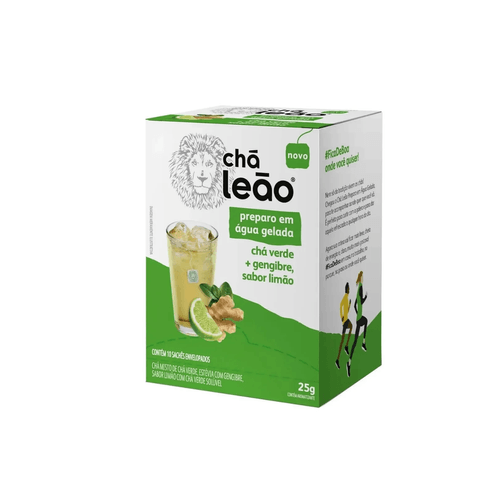 Chá Gelado Verde com Gengibre e Limão 10x2,5g Leão