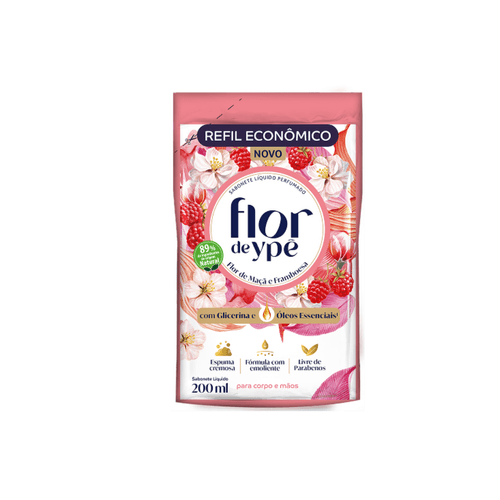 Sabonete Líquido Flor de Maçã e Framboesa 200ml Flor de Ypê