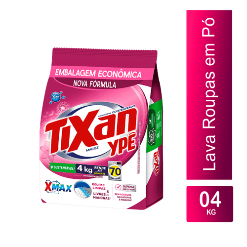 Lava Roupas em Pó Maciez 4kg Tixan Ypê