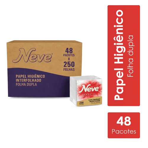 Papel Higiênico Interfolhado Folha Dupla com 12.000 unidades Neve