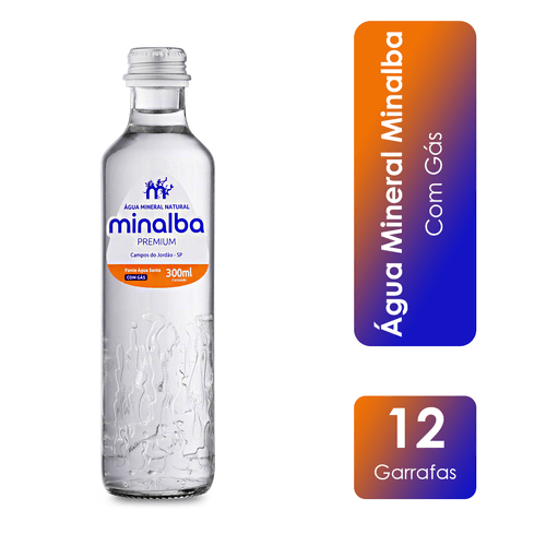 Água Mineral Com Gás Premium Fardo 12x300ml Minalba