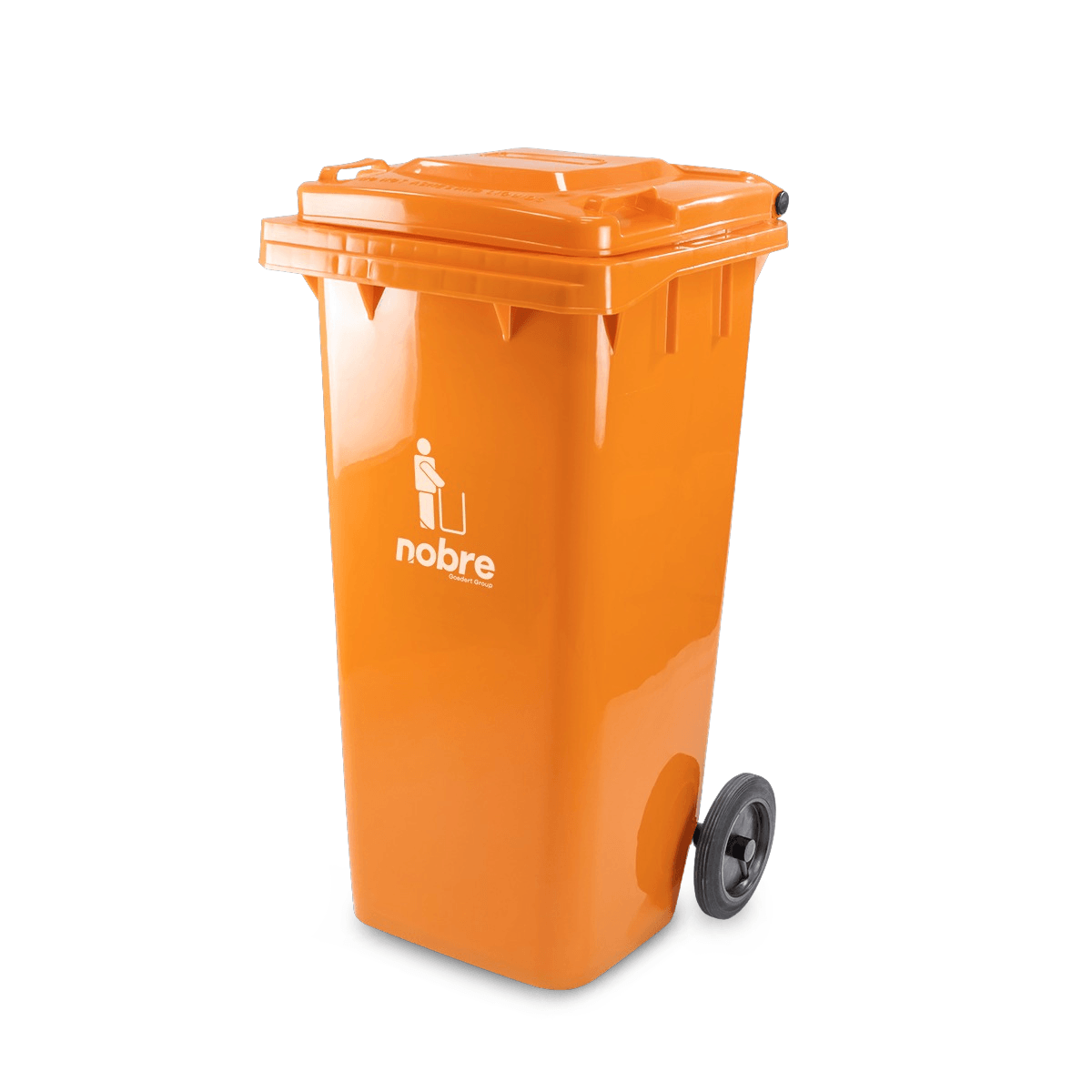 Contentor C/ Roda S/ Pedal Laranja 120 Litros Nobre