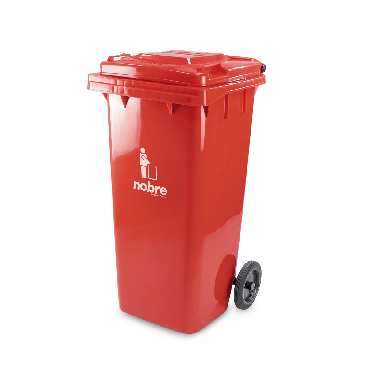 Contentor C/ Roda S/ Pedal Vermelho 120 Litros Nobre