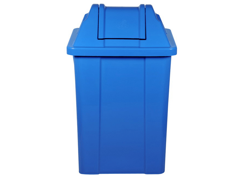 Lixeira Cesto Basculante Quadrado Azul 60L