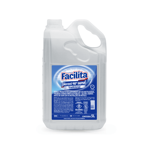 Álcool Líquido 46,2° Tradicional 5L Facilita