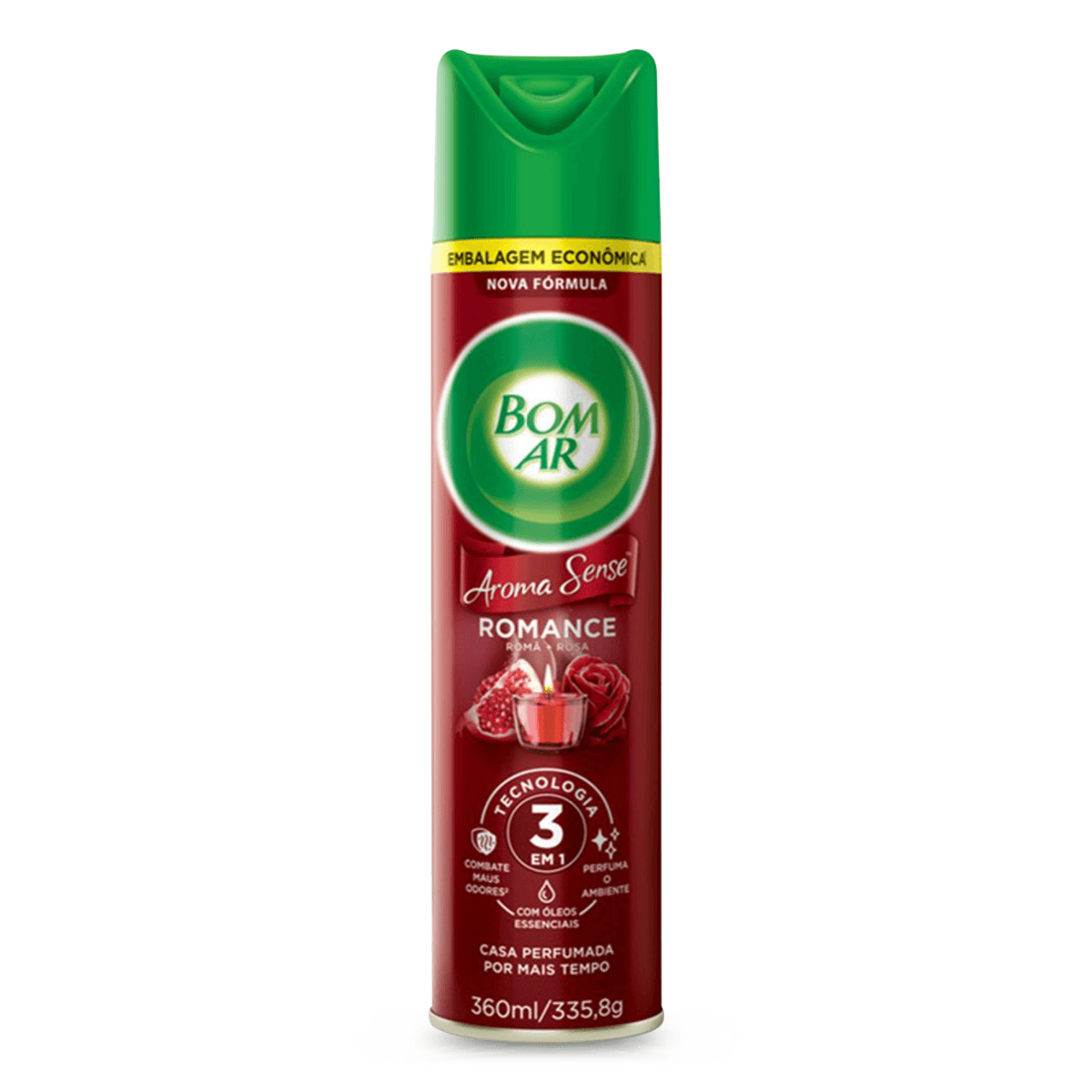 Odorizador Aroma Sense Romance Embalagem Econômica 360ml  Bom Ar