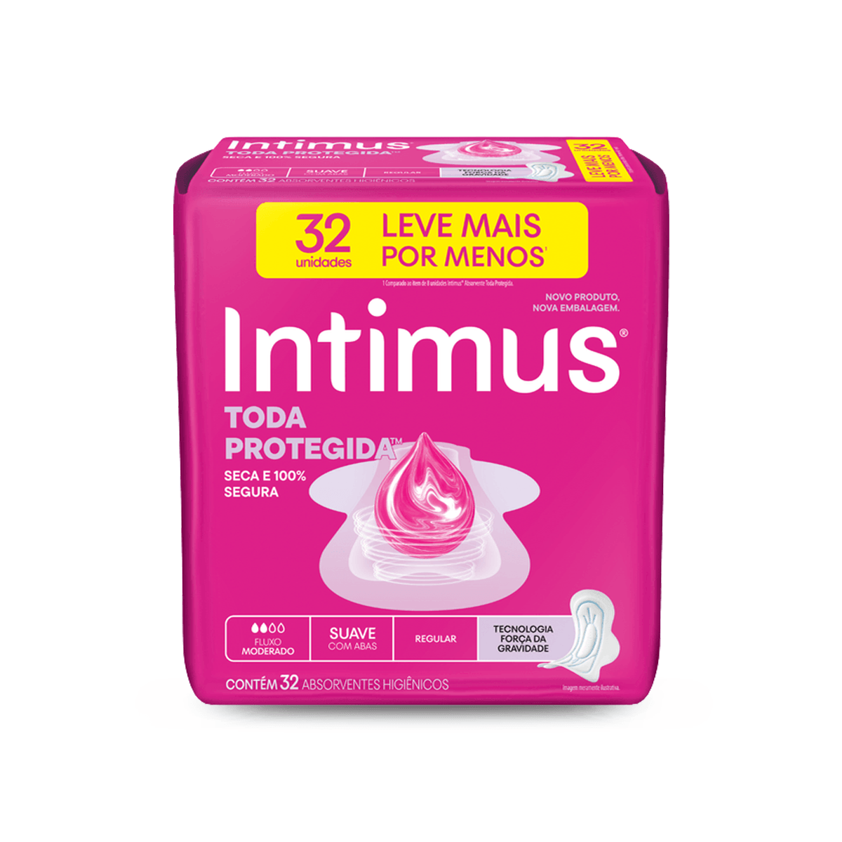 Absorvente Tripla Proteção Cobertura Suave com Abas com 32 unidade Intimus