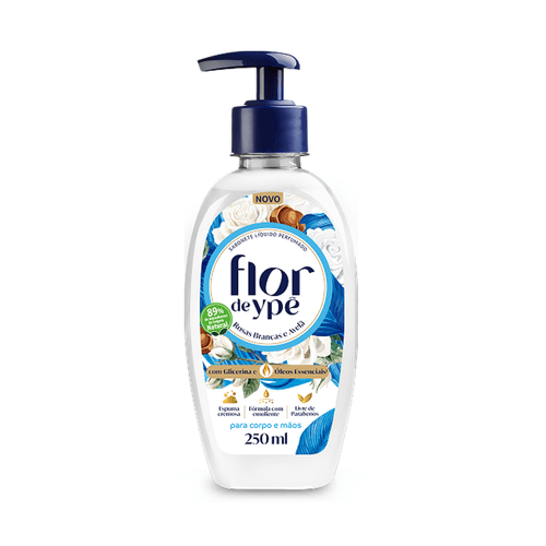 Sabonete Líquido Rosas Brancas e Avelã 250ml Flor de Ypê