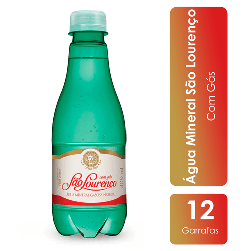 Água Mineral Com Gás Fardo 12x300ml São Lourenço