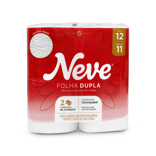 Papel Higiênico Folha Dupla 30m Leve 12 e Pague 11 Neve