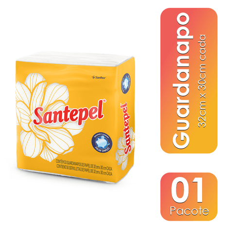 Guardanapo Grande Folha Simples GSP33 32x30 com 50 unidades Santepel