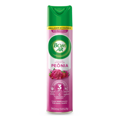 Odorizador Jardim de Peônia Embalagem Econômica 360ml  Bom Ar