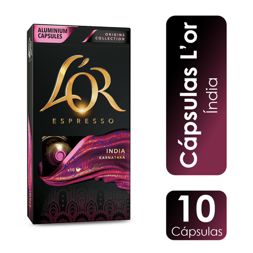 Cápsula de Café Espresso Índia 10x5,2g L'or