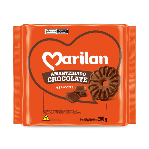 Biscoito Amanteigado Chocolate 280g Marilan
