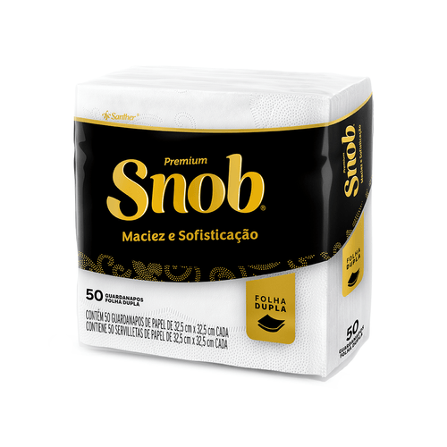 Guardanapo Grande Folha Dupla GGD33 32,5x32,5cm com 50 unidades Snob