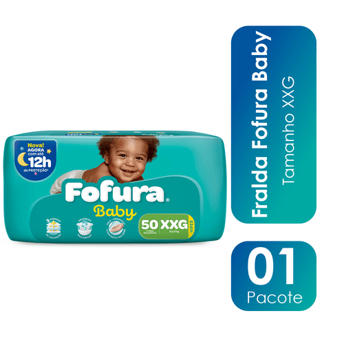 Fralda Descartável Fofura Baby Hiper XXG com 50 Unidades