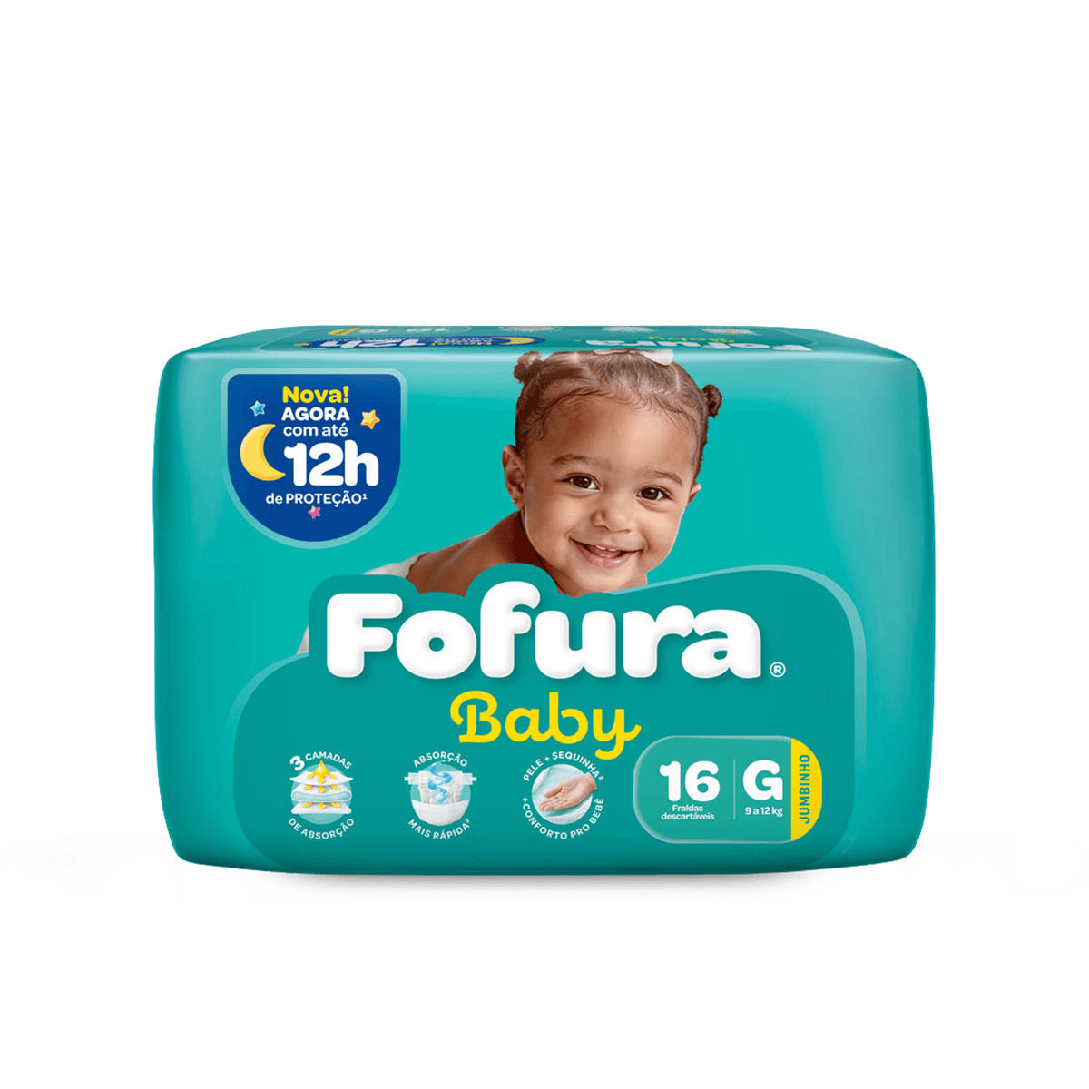 Fralda Descartável Fofura Baby Jumbinho G com 16 Unidades