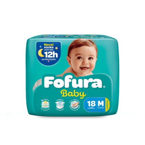 Fralda Descartável Fofura Baby Jumbinho M com 18 Unidades