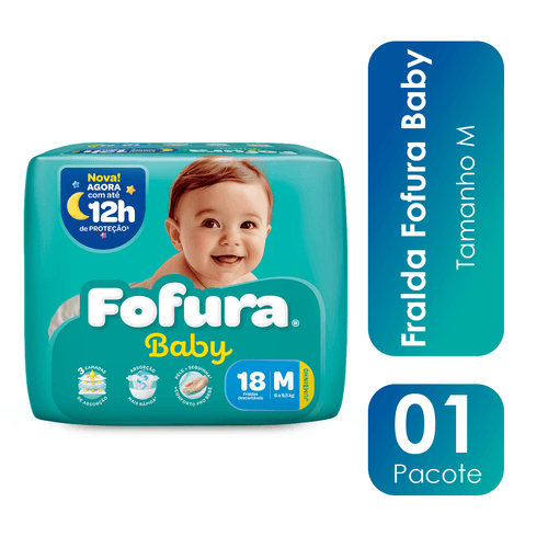 Fralda Descartável Fofura Baby Jumbinho M com 18 Unidades
