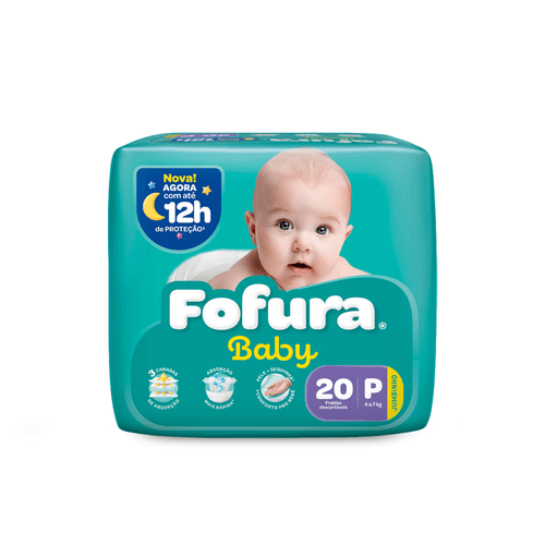 Fralda Descartável Fofura Baby Jumbinho P com 20 Unidades